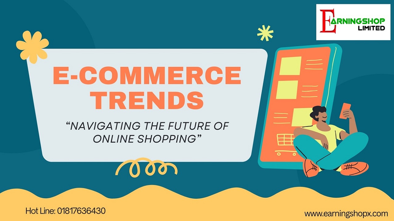 Teal Orange Yellow And White Illustrative E-Commerce Trends Presentation (1)
